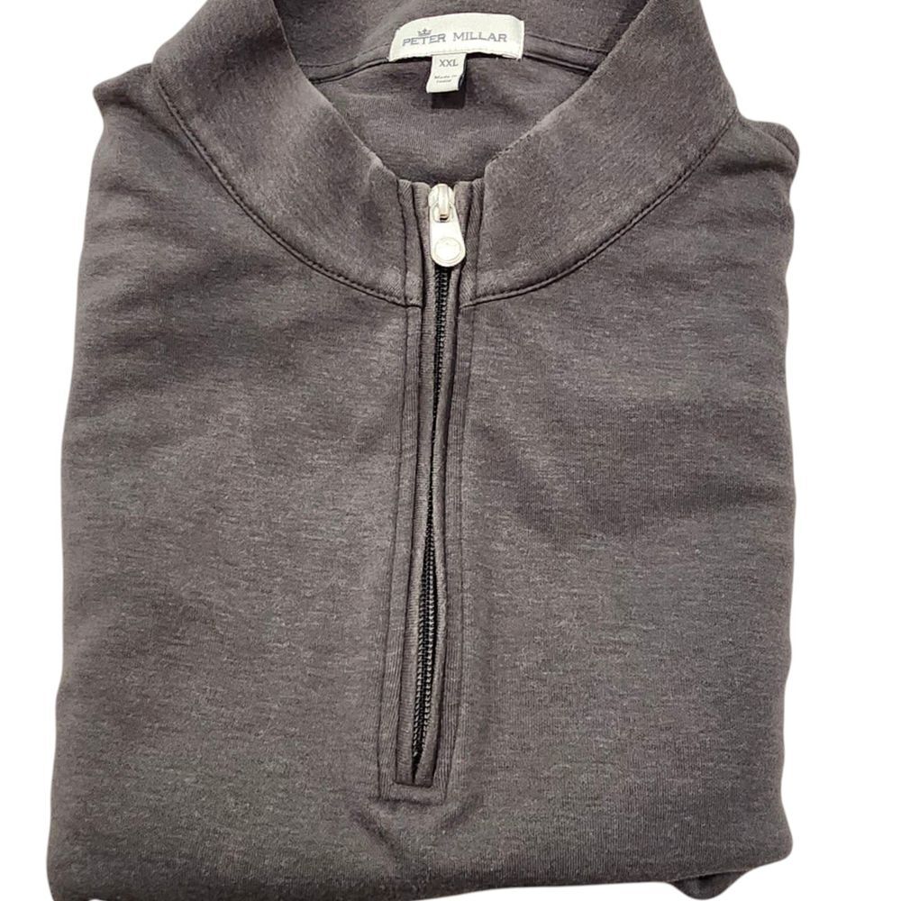 Peter Millar Men's Crown Comfort Classic Mock Neck Gray Quarter Zip Pullover XXL